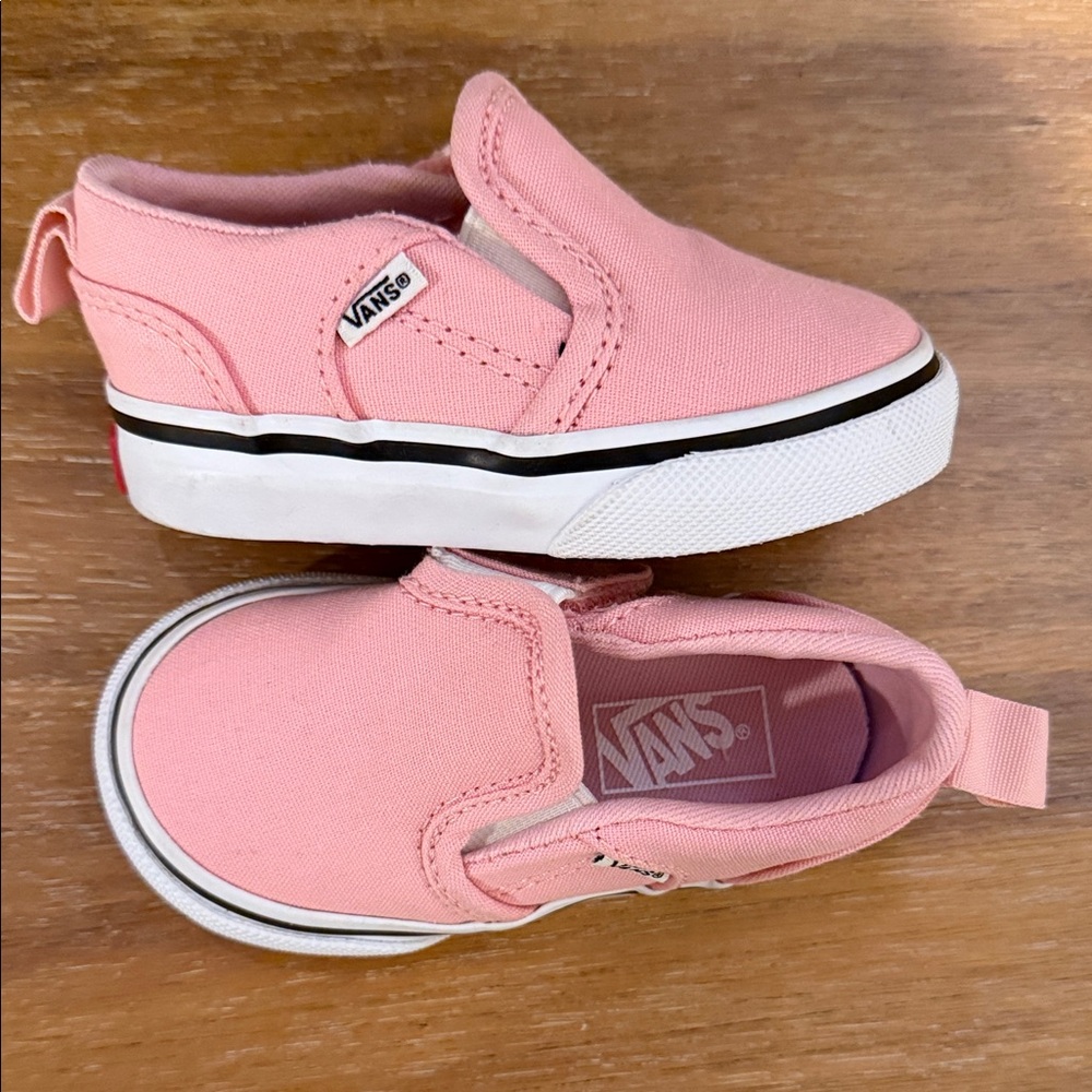 Vans Toddler Pink Canvas Slip-On Sneakers